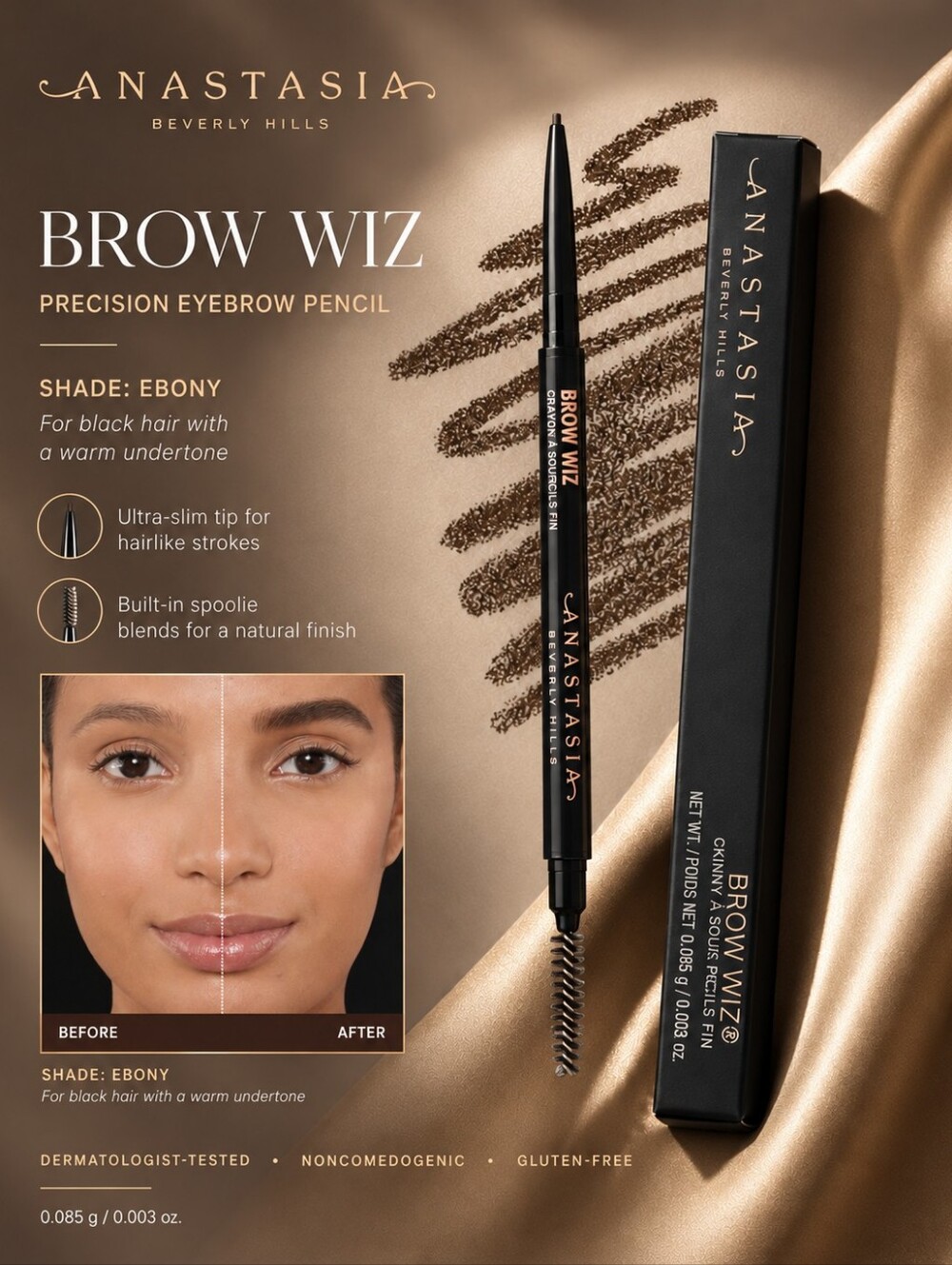Anastasia Beverly Hills Brow Wiz Precision Eyebrow Pencil – Ebony